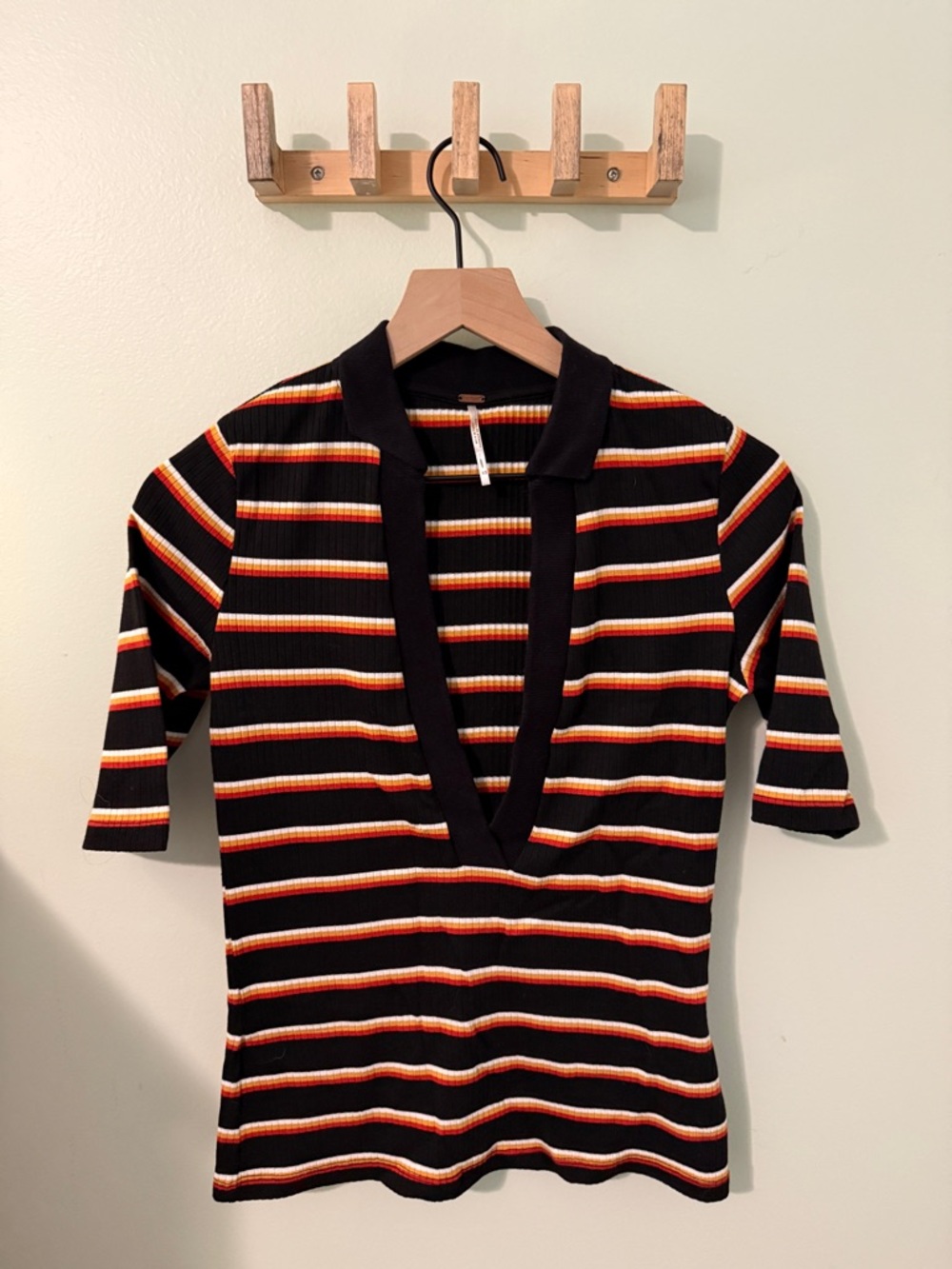 Free People Deep V Polo XS